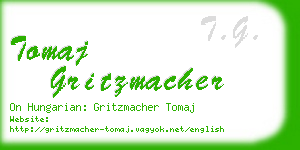 tomaj gritzmacher business card